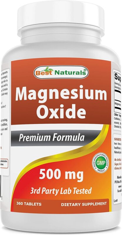 Best Naturals Magnesium Oxide 500mg 360 Tablets
Natural Supplements For Stress-Anxiety and Depression