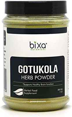 bixa BOTANICAL Gotu Kola Powder (Centella Asiatica) - 200G (7 Oz) | Ayurvedic Herb To Improve Overall Health And Longevity, Natural Herbal Supplement Useful As Alterative & Anti-Anxiety