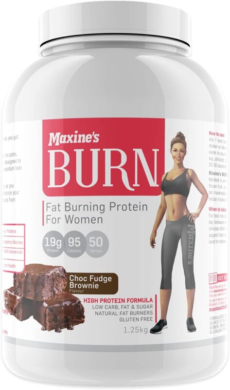 Maxines BURN Fat Burning Protein Powder for Women, Chocolate Fudge Brownie, 500g