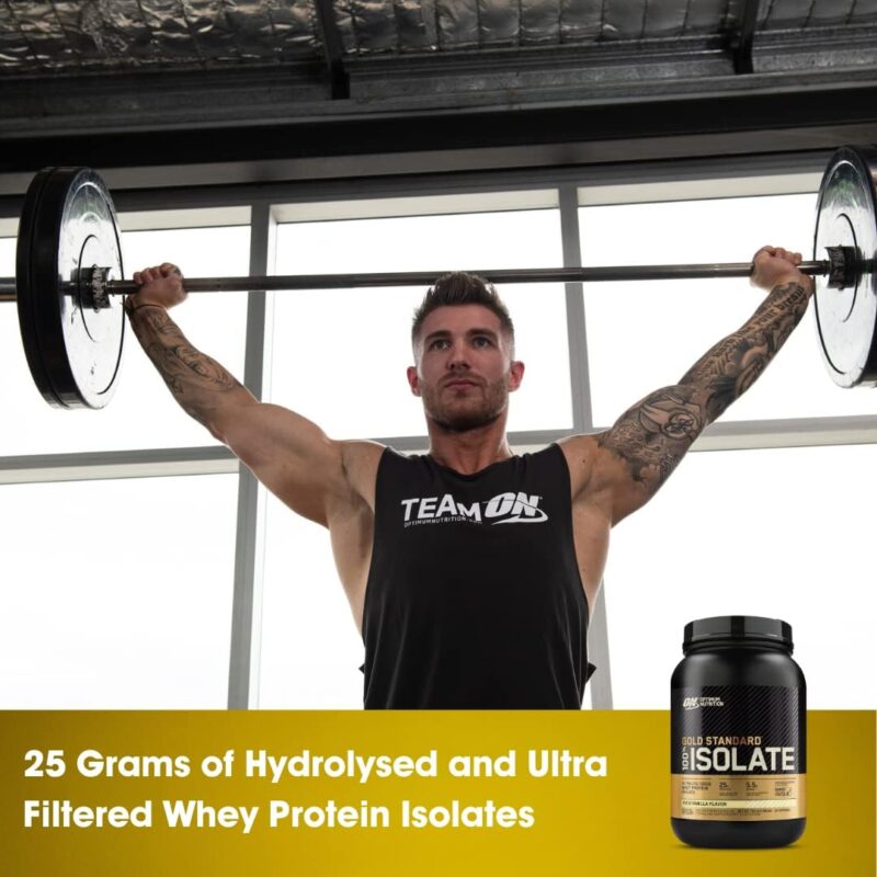 OPTIMUM NUTRITION Gold Standard 100% Isolate Protein Powder, Vanilla, 24 Servings