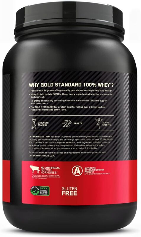 OPTIMUM NUTRITION Gold Standard 100% Whey Protein Powder, Chocolate Hazelnut, 907g