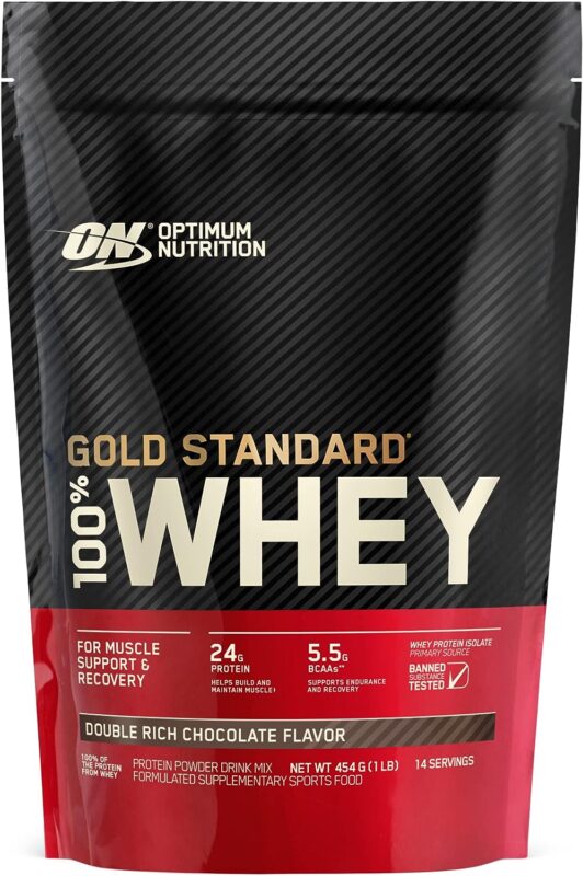 OPTIMUM NUTRITION Gold Standard 100% Whey Protein Powder, Double Rich Chocolate, 454 g