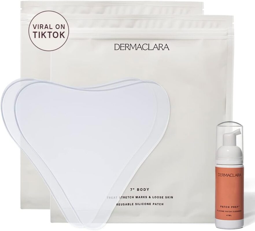 Dermaclara Silicone Stretch Marks Patch Kit - Pregnancy Safe Gel For Scar Treatment Skincare - Postpartum Care Skin Firming Formula - Baby Shower Gifts -...
