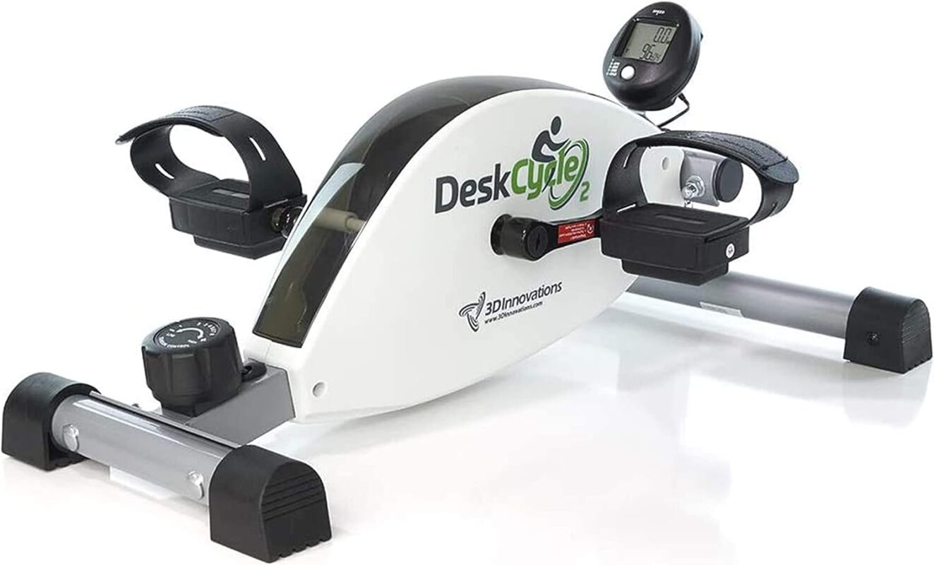 DeskCycle 2 Under Desk Bike Pedal Exerciser with Adjustable Leg - Mini Exercise Bike Desk Cycle, Leg Exerciser for Physical Therapy & Desk Exercise
