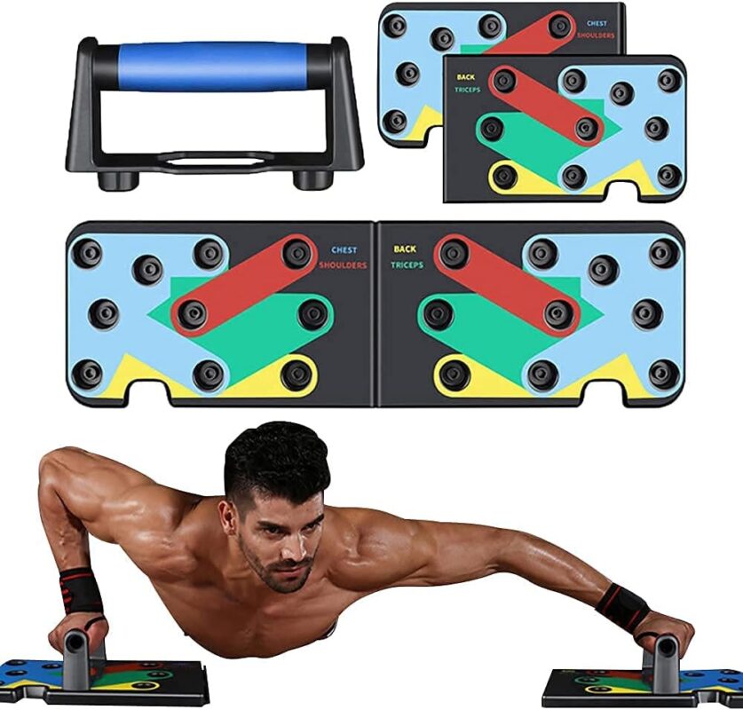 14 in 1 Push Up Board Push Up Bars For Men Foldable Pushups Fitness Muscle Training Push Up Handles For Floor Core Muscle Trainer Home Workout Strength...
