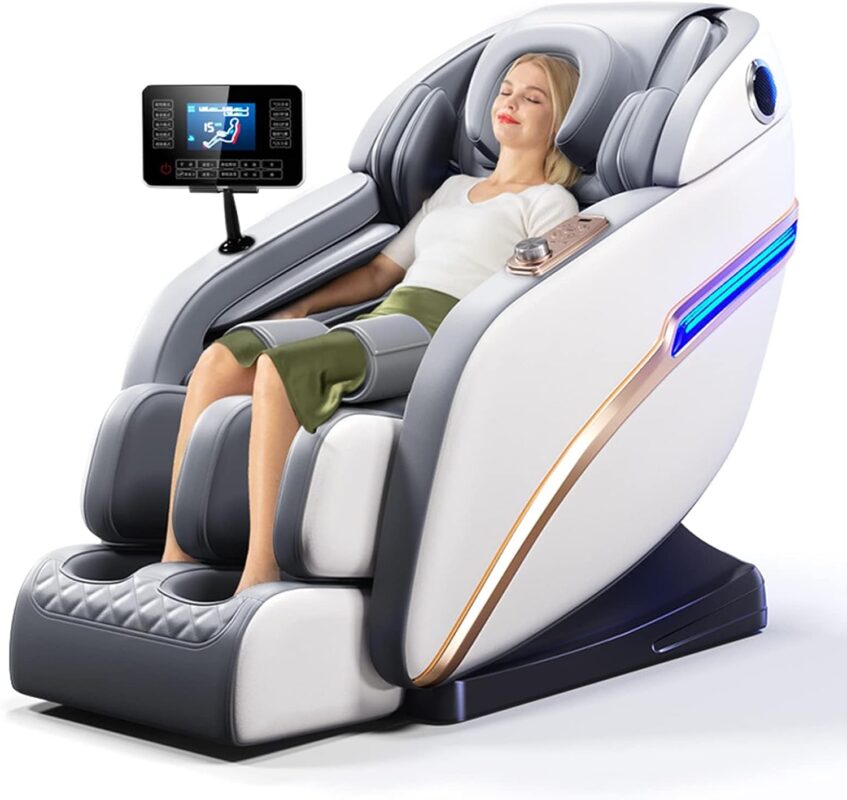 Miguo Massage Chair, 3D Electric Massage Chair Zero Gravity Full Body with Backrest and Foot Heating, Thai Stretching, USB Port, Mugwort Hot Compress, Foot...
