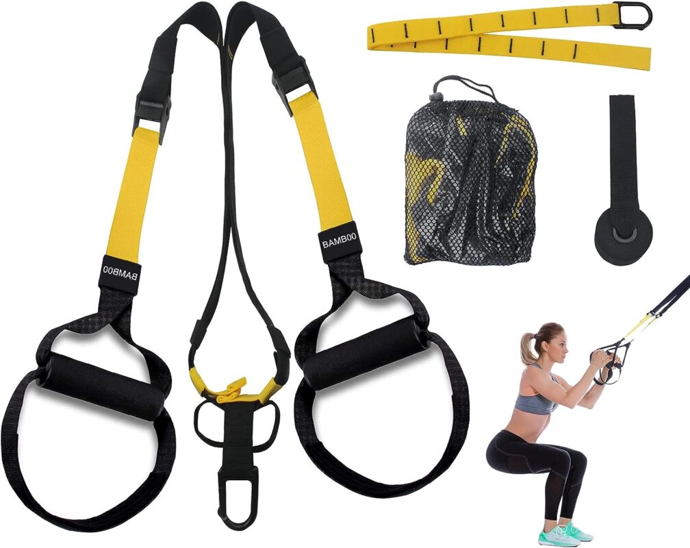 Suspension Trainer Kit,BAMB00 Sling Training with Door Anchor,Adjustable Multifunctional Fitness Band Set for Home Gym and Outdoor Professional Full-Body...
