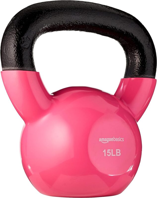 Amazon Basics Vinyl Coated Cast Iron Kettlebell
