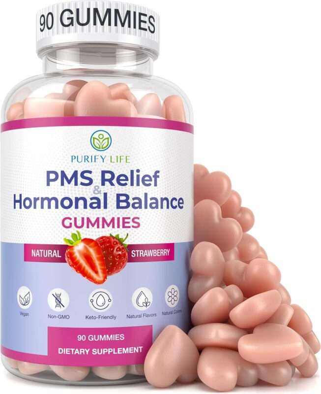 PMS Gummies (90 Chews) PMS Relief & Natural Hormone Balance for Women - PMS Support Supplement for Women - Cramping, Bloating, Mood Swings & Acne -...
