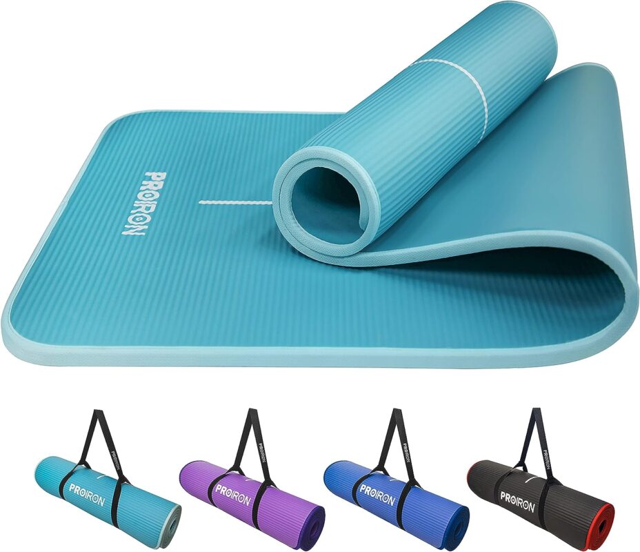 PROIRON Yoga Mat Eco Friendly NBR All-Purpose 10mm Thick Non-Slip Exercise Mat High Density Anti-Tear Pilates Mat with Carrying Strap for Yoga Pilates and...
