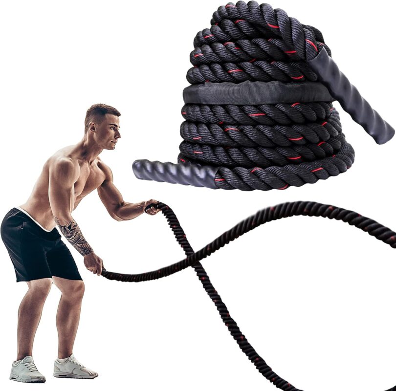 PROIRON 9M /12M Battle Ropes, Battling Rope for Fitness Training Gym, Heavy Exercise Ropes 38mm, Undulation Rope for Strength Workout
