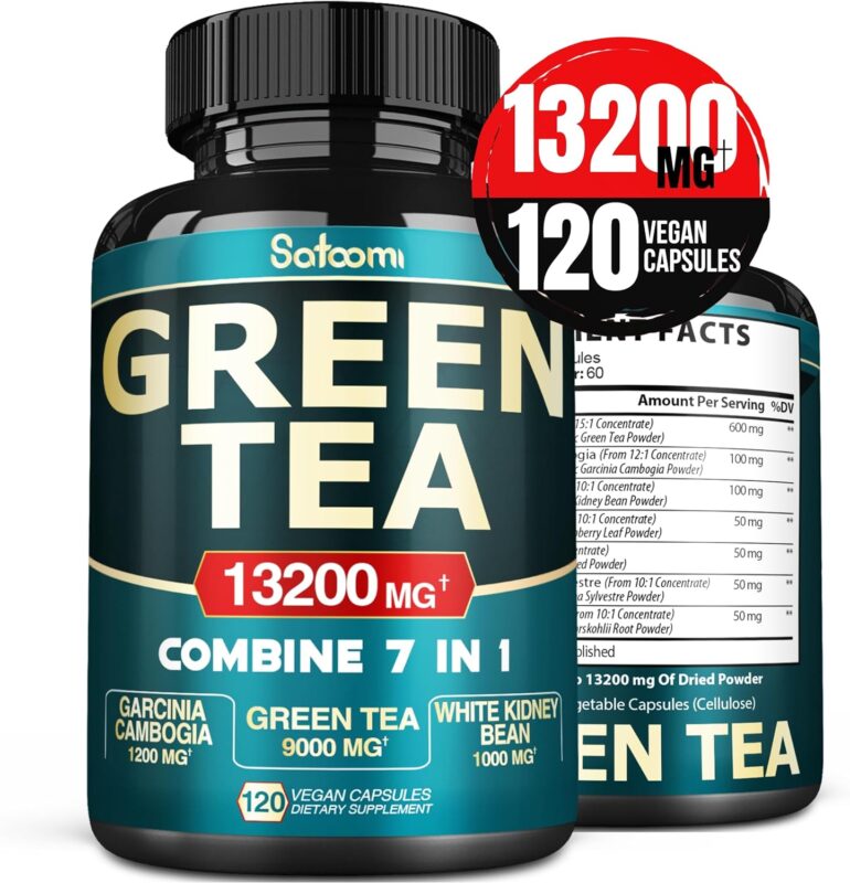 13x Green Tea Extract Capsules 13200mg Herbal Complex With Garcinia, White Kidney Bean, Raspberry, Grape Seed, Gymnema & Forskohlii - Support Body...
